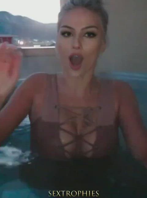 big tits blonde milf masturbating public solo clip