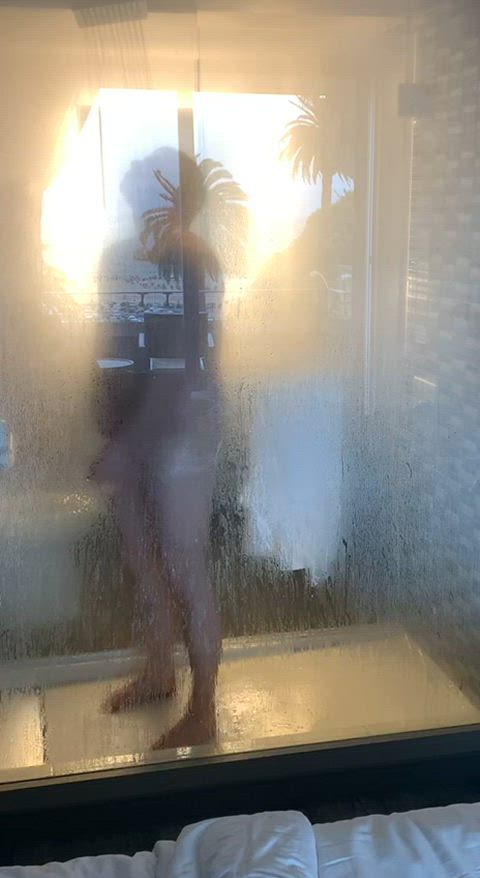 Gracie caught me in the shower