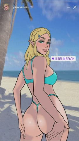 Princess Zelda booty shake on her instagram story (BadHyrule)