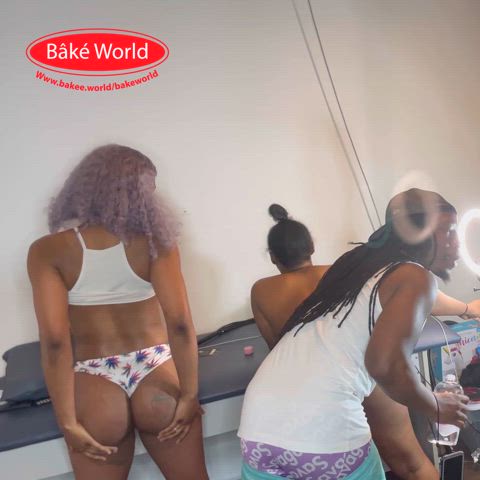 oiling 2 booties in bake world