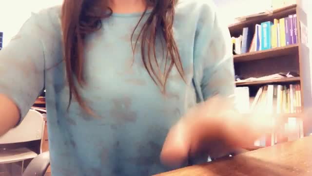Girl shows her pussy and ass in the library
