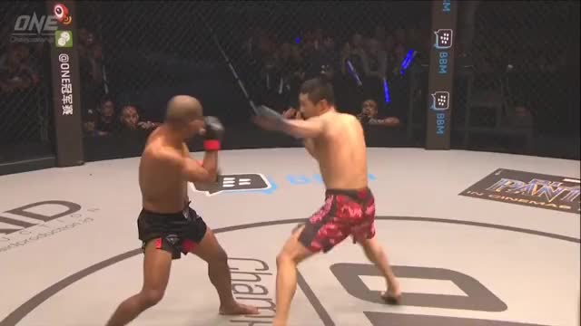 Rene Catalan with a flurry of punches to end the first fight of ONE Kings of Courage