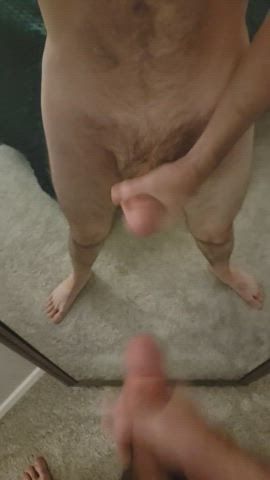 cock cum cumshot gay jerk off mirror clip