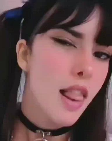 ahegao brunette pigtails teen clip