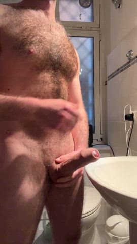 big dick cockslap hairy hairy armpits hairy chest monster cock massive-cock clip