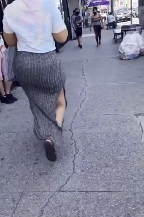 ass latina thick public bbw jiggling natural dress voyeur candid thick-booty clip