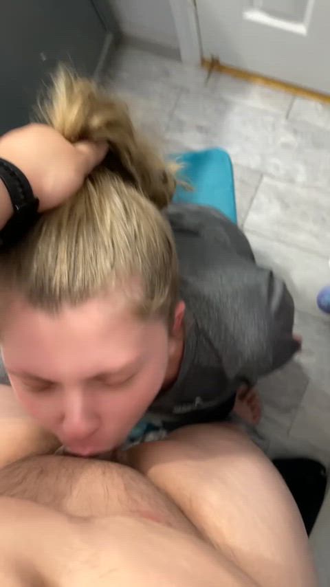 blonde blowjob cock cum in mouth deepthroat face fuck orgasm clip