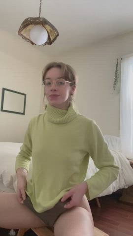 i guess the green turtleneck has to go