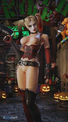 Harley Quinn wishes you a happy Halloween! (Kassowit) [Batman]