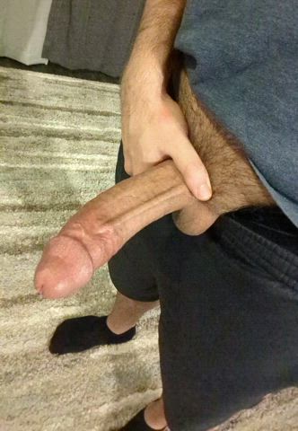 Up late and horny stroking my thick cock
