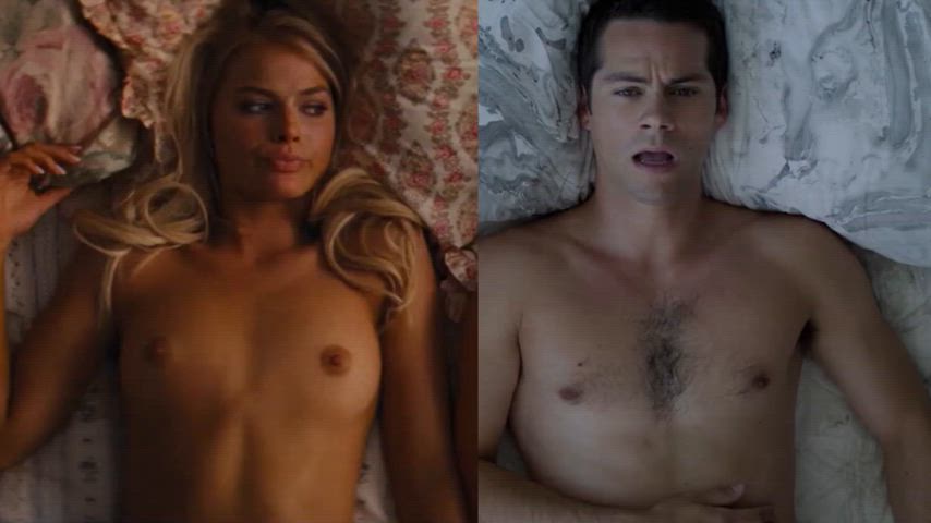 celebrity couple margot robbie post orgasm tits topless clip