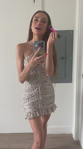 brunette naked selfie clip
