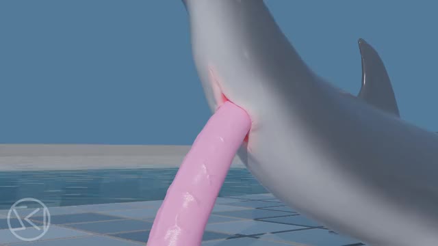 Dolphin on dildo action
