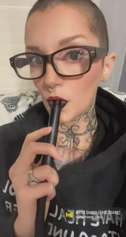 glasses green eyes piercing smoking clip