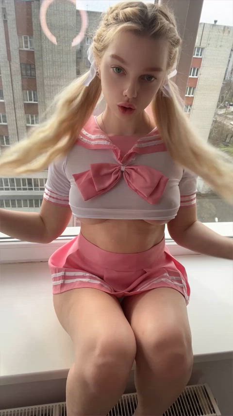 ass blonde boobs cute onlyfans petite smile tease teen tits clip