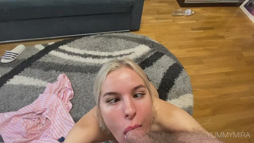 Ahegao Blonde Blowjob Cum Cum On Tits Cumshot Cute Eye Contact OnlyFans clip
