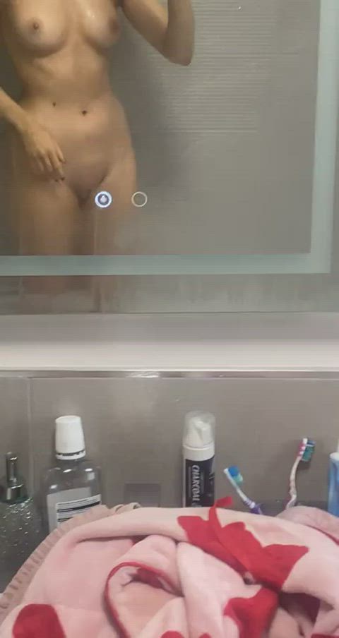 bathroom exposed mirror clip