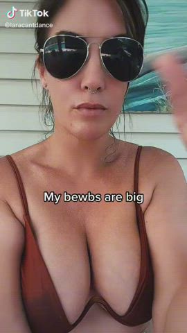 amateur big tits bikini cleavage homemade milf tiktok clip