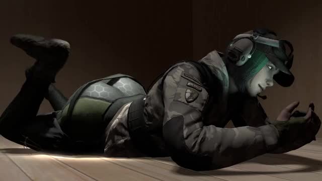 Ela on her drone GIF