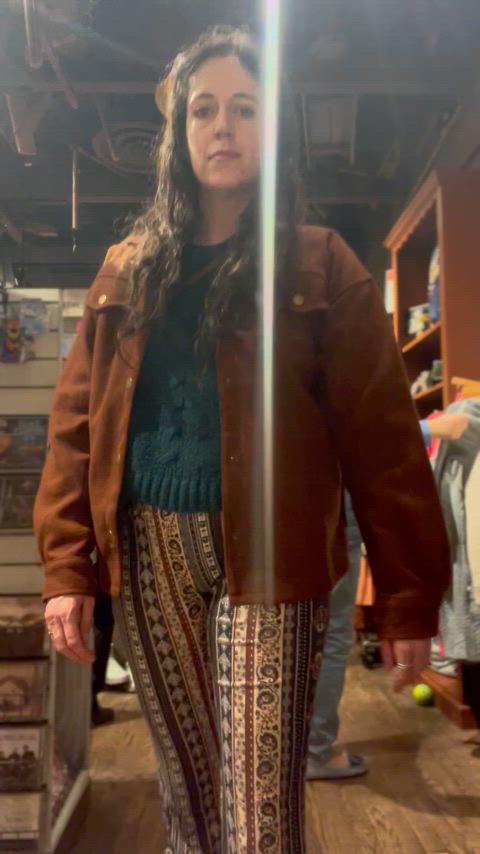 exhibitionism exhibitionist flashing natural tits public clip