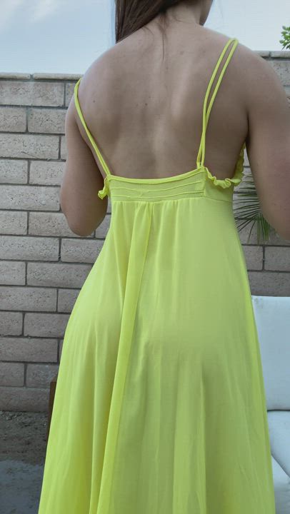 How’s my back looking in this dress?