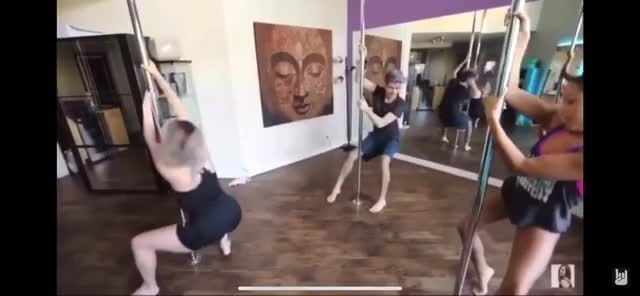 Sexy Gabbie show pole dancing like a slutty stripper