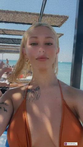belly button bikini blonde tattoo clip