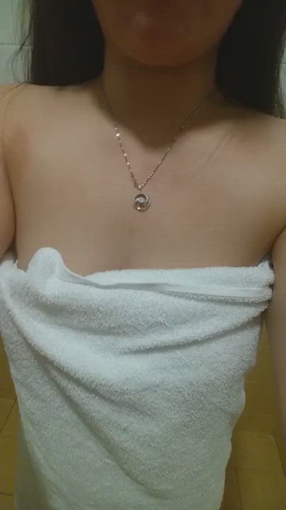 Asian Boobs Camgirl Nipples Nude Skinny Tease Teasing Tiny Towel Webcam clip