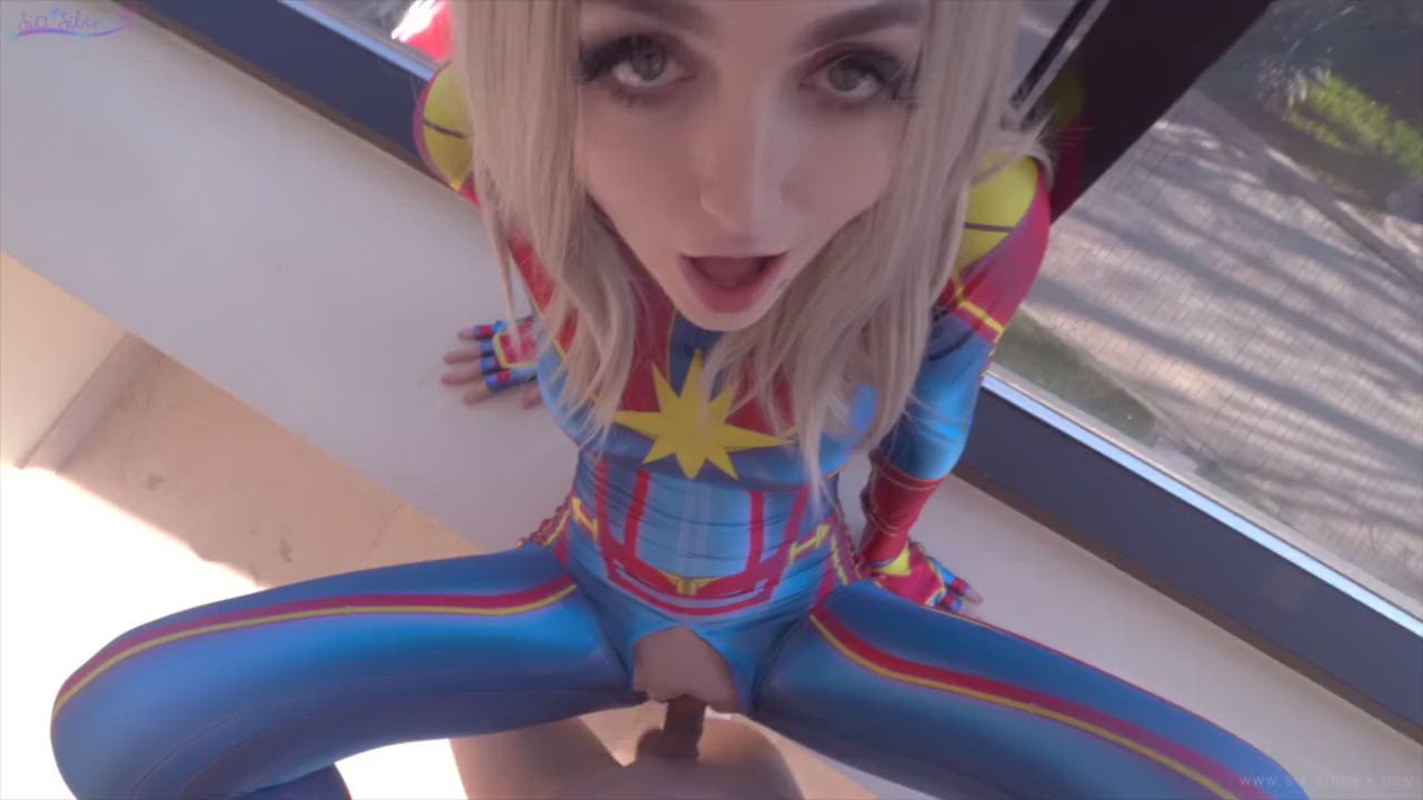 Sia Siberia Cosplays as Captain Marvel and Fucks in an Elevator