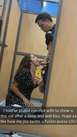 Amateur Caption Cheating Cuckold Cum In Mouth Dressing Room Humiliation Jerk Off