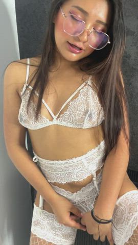 brunette ebony latina lingerie masturbating public pussy clip