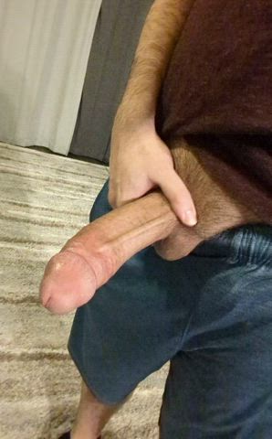 Stroking my thick cock on Hump Day