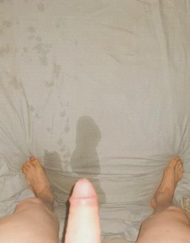 Standing up in bed and pissing