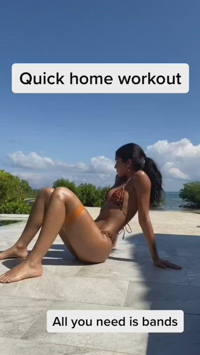Babe Bikini Brunette Fitness Model Pretty Tanned TikTok clip