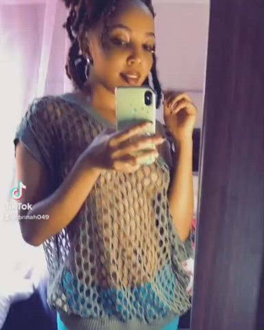 Ebony Mirror See Through Clothing TikTok clip