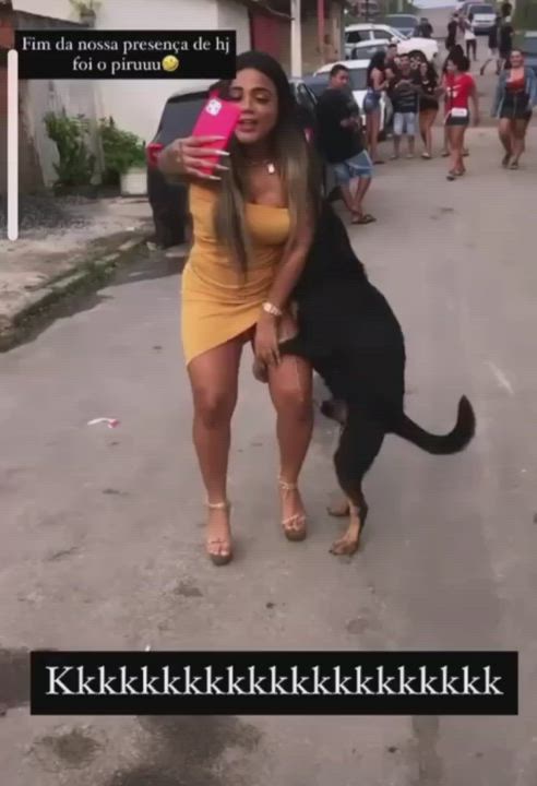 dog totally ?horny on this ?sexy ?girl and girl also enjoy video
