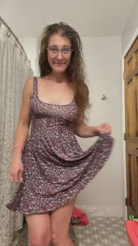 Feeling bubbly in my thin, comfy dress