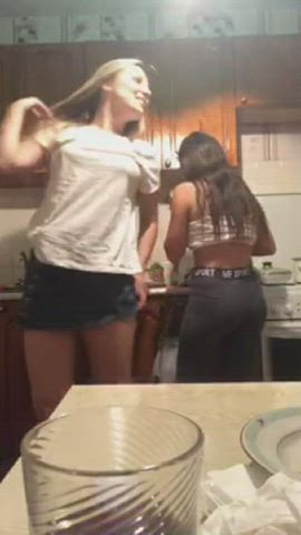 Flashing her own ass and her friend's ass + full vid in the comments
