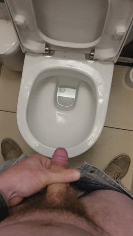 Bathroom Hairy Cock Messy Pee Peeing Piss Pissing Public Toilet clip
