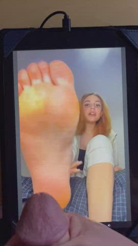cum cumshot feet foot fetish tribute clip