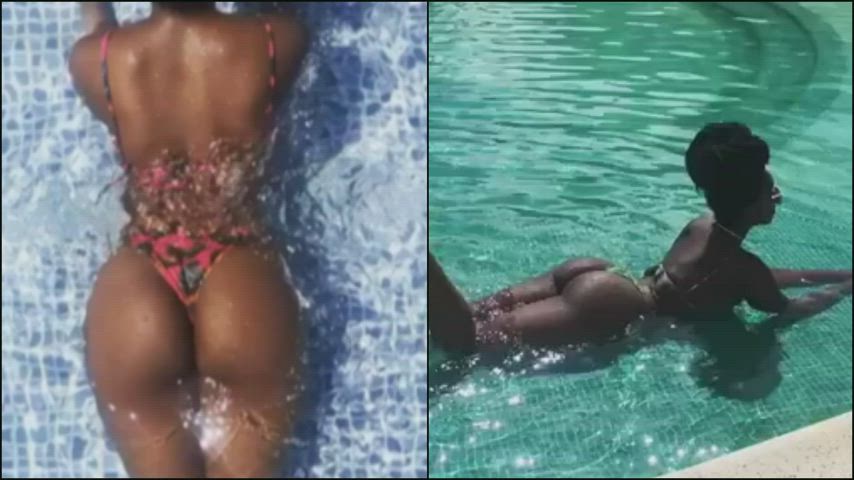 Big Ass Bikini Brazilian Celebrity Ebony Swimming Pool Swimsuit Thong Porn GIF by