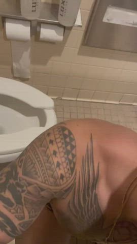 Blowjob Cock Worship Deepthroat Gay Oral Public Tattoo clip