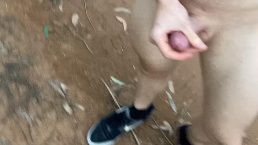 cum hiking male masturbation nude outdoor penis solo-public clip