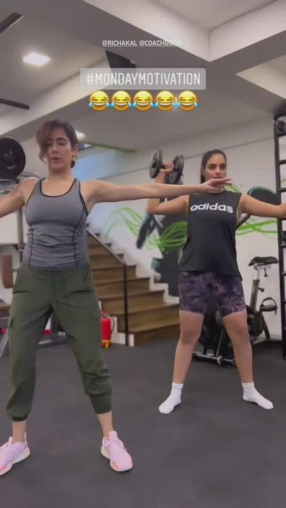 Bollywood Cuddle Desi Fitness Girls Gym clip