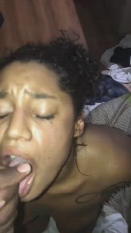 blowjob cum cumshot ebony clip