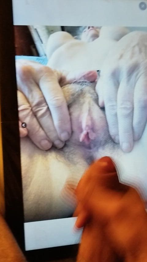 cumshot gilf granny grey hair hairy pussy jerk off tribute r/tributeme cum-lover