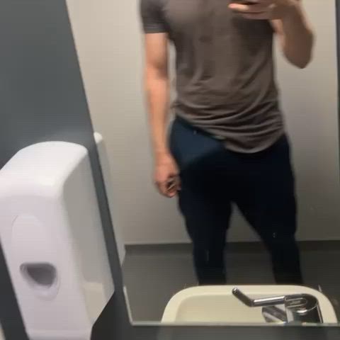 Going commando so everyone at the gym can see my big hard cock bouncing around ;)