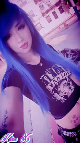 Amateur Blue Blue Angel Emo Long Hair Pierced Piercing Public Schoolgirl Sex Doll