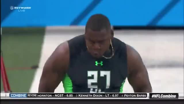 Chris Jones Defensive Lineman Crashes Out Of NFL Combine 40-Yard Dash Due To Dick