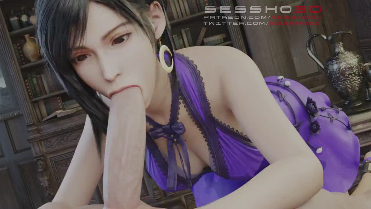 Tifa Lockhart giving a BJ (Sessho3D) [Final Fantasy 7]
